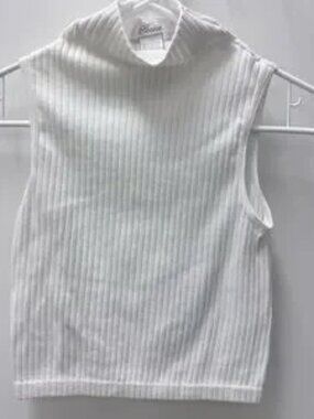 Choices White Ribbed Tank Top One Size😀